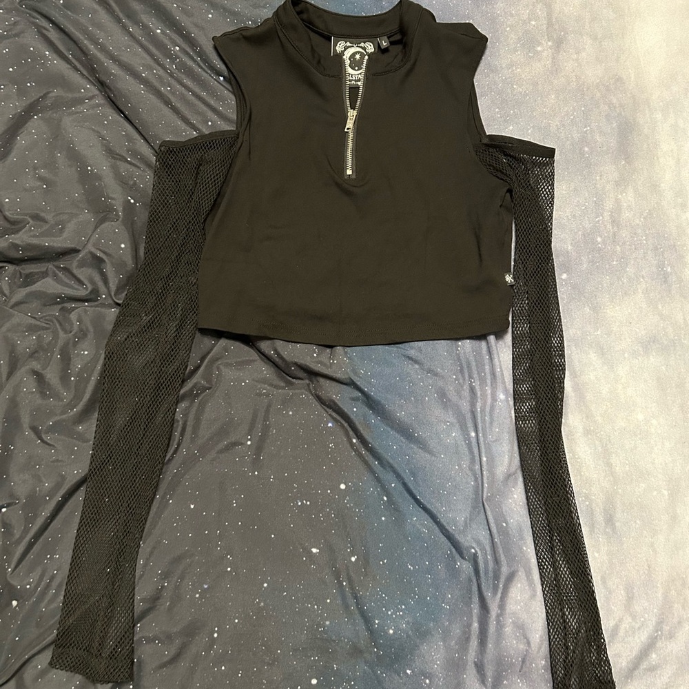 Killstar Salome Fishnet Crop Top - Picture 3 of 3